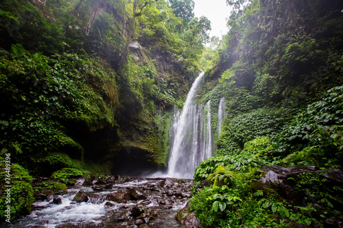 waterfall near Rinjani  Senaru  Lombok  Indonesia  Southeast Asi