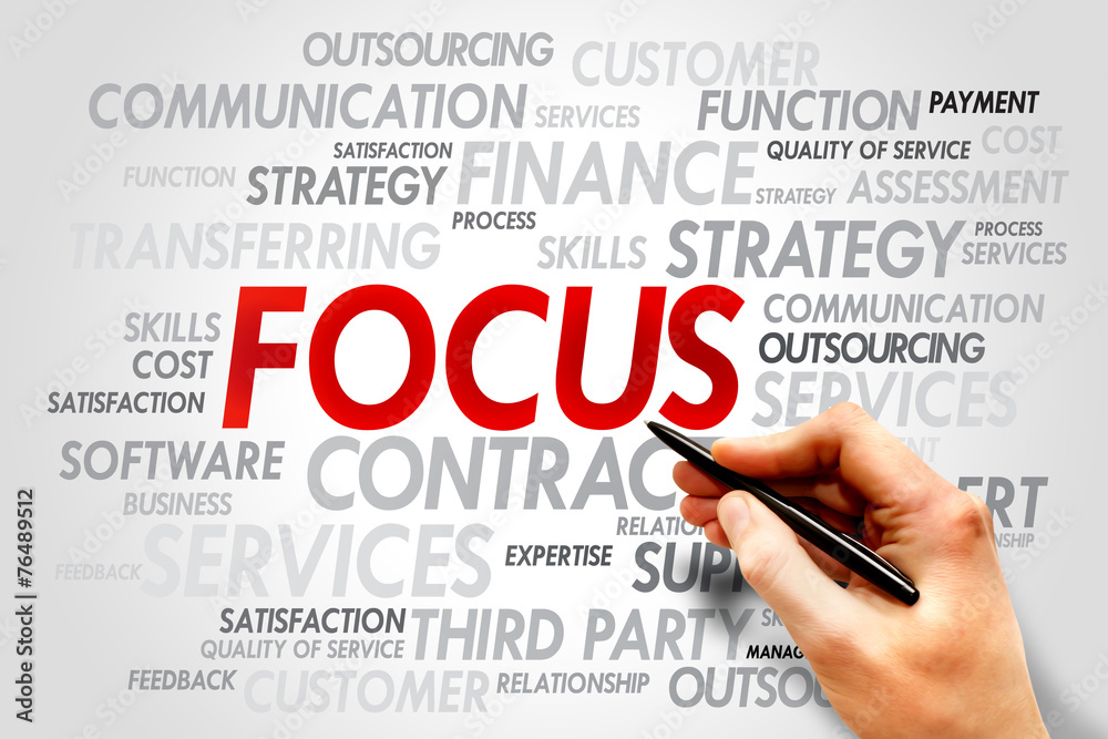FOCUS word cloud, business concept FOCUS word cloud, business concept