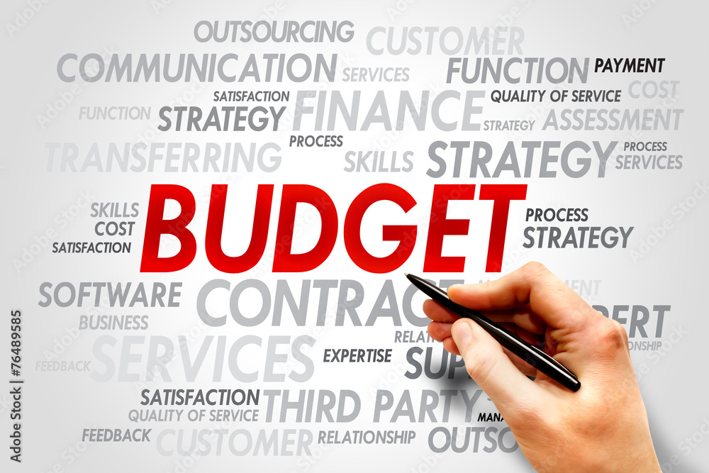 BUDGET word cloud, business concept BUDGET word cloud, business concept