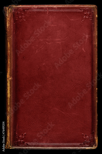 Red leather antique book cover