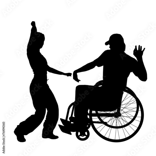 Vector silhouettes of couple.