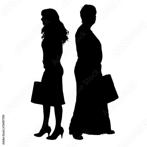 Vector silhouette of a couple.