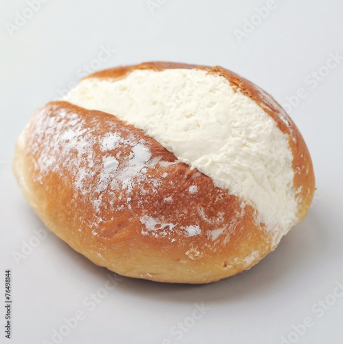 Maritozzo - italian pastry with whipped cream