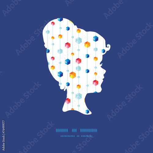 Vector abstract hanging jewels striped girl portrait silhouette