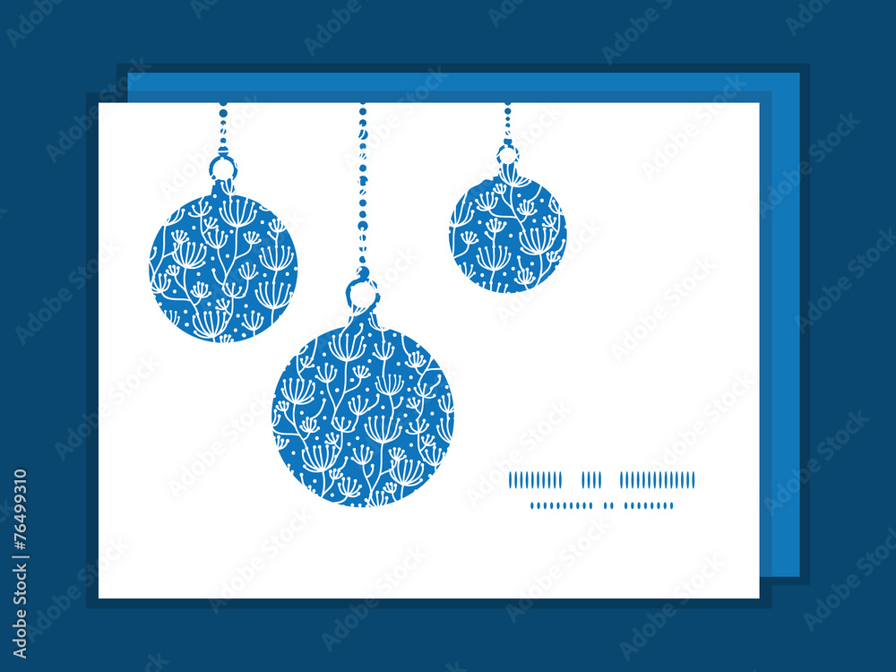 Vector blue white lineart plants Christmas ornaments silhouettes Vector blue white lineart plants Christmas ornaments silhouettes