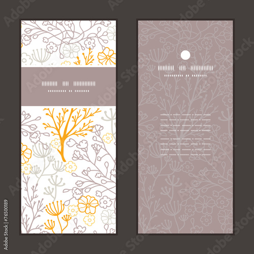 Vector magical floral vertical frame pattern invitation greeting
