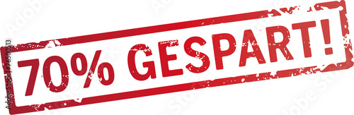 stempel 70% gespart