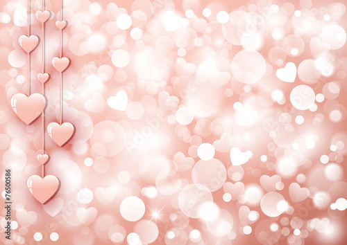 Background with beautiful pink hearts