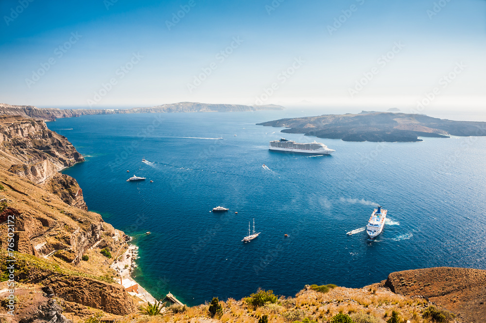 Cruise liners near the Greek Islands