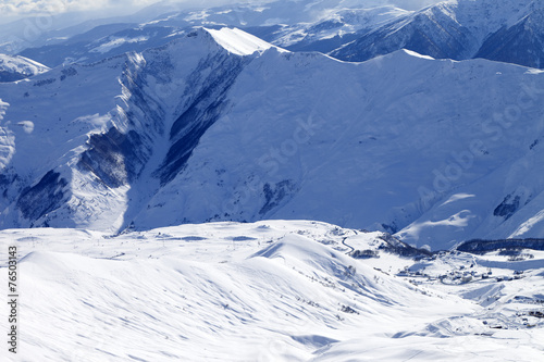 Top view on ski resort at sun day © BSANI