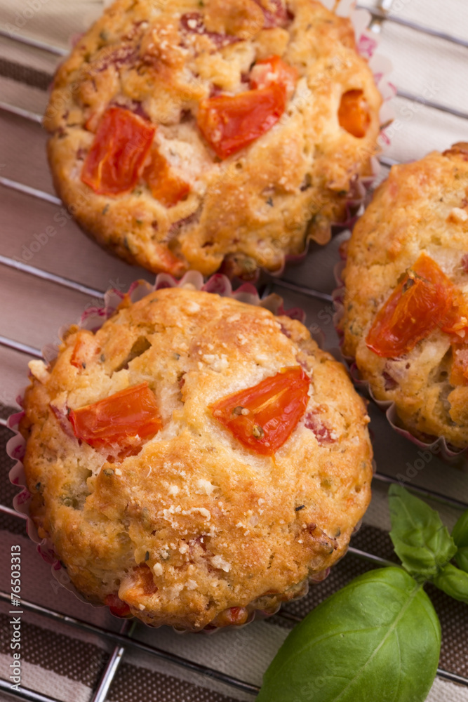 Fresh pizza muffin as a snack