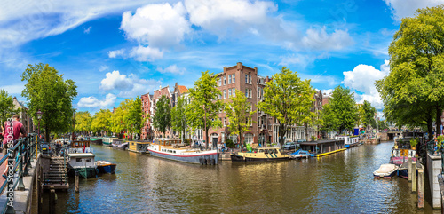 Canal and bridge in Amsterdam