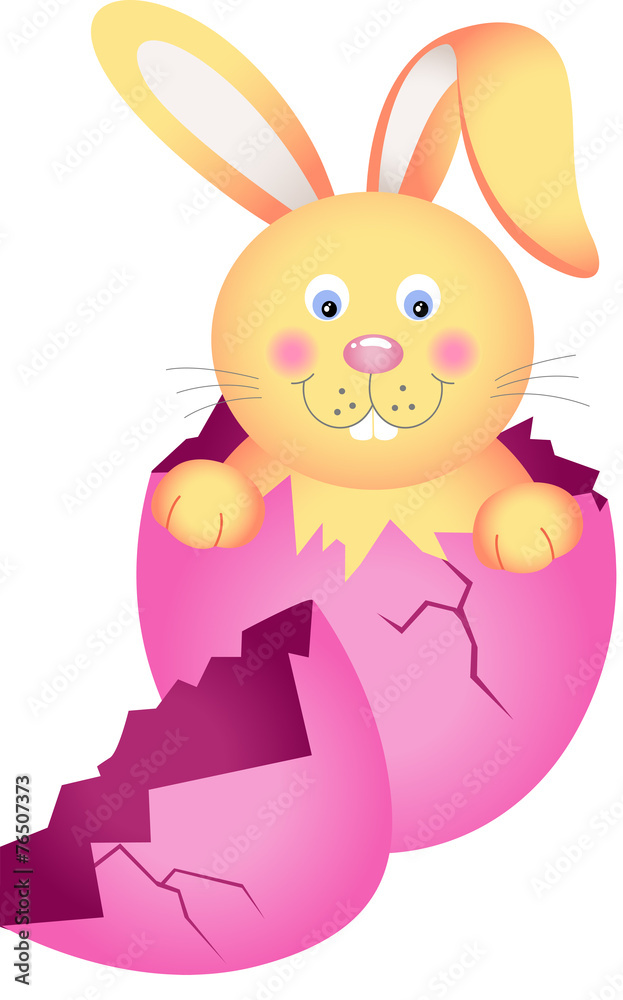 Obraz premium Cute bunny in egg