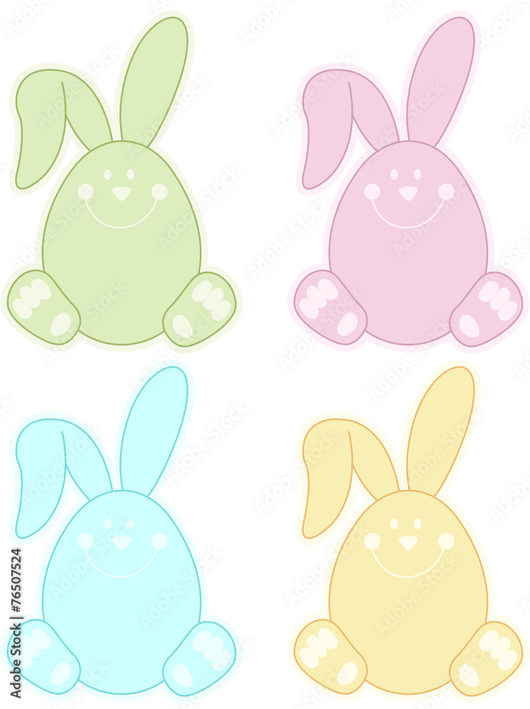 Fototapeta premium Pastel Easter Bunny Label