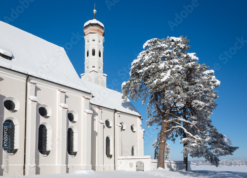 Bavarian Church at wintertime, Germany photo