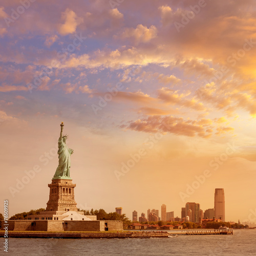 Statue of Liberty New York and Manhattan USA