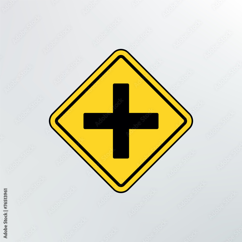 Obraz premium Intersection ahead road icon.