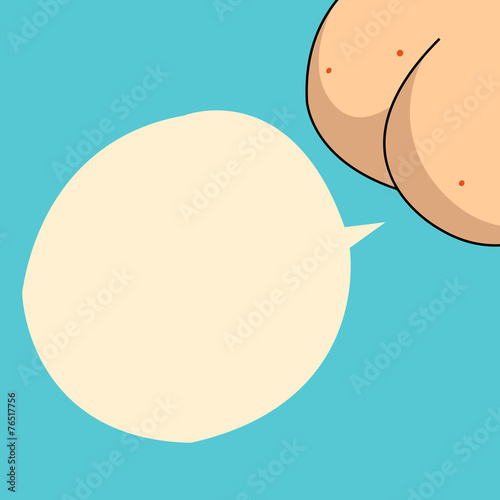 Vector talking ass and yellow speech bubble