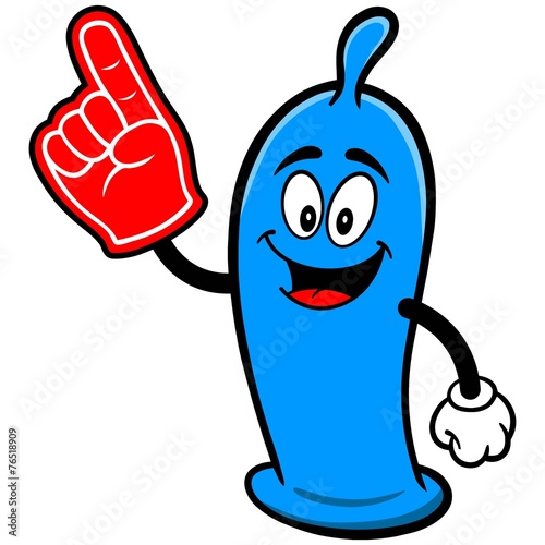 Condom with Foam Finger