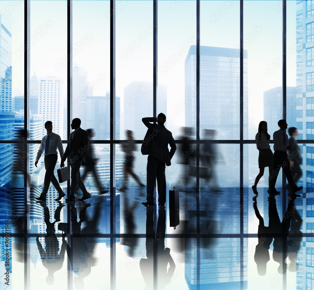 Business People Lost Rush Hour Walking Office Concept