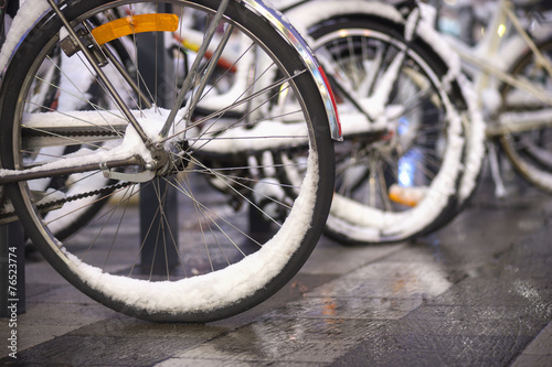 Bikes with snow © Pink Badger