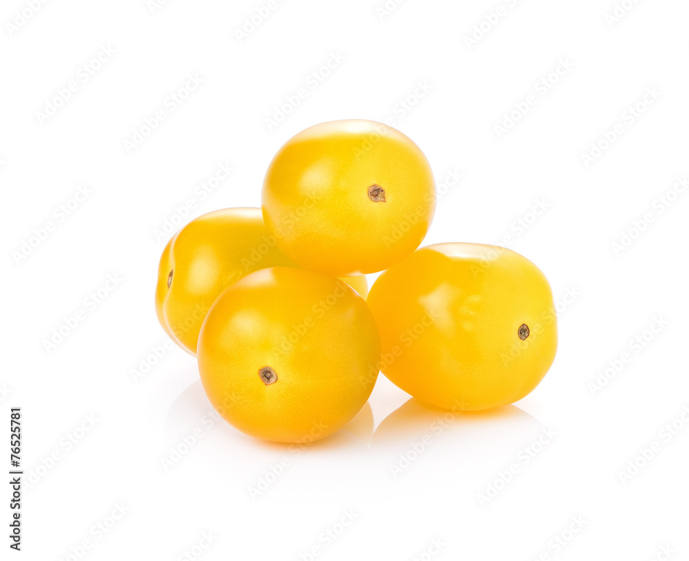 Yellow tomatoes on white background Yellow tomatoes on white background