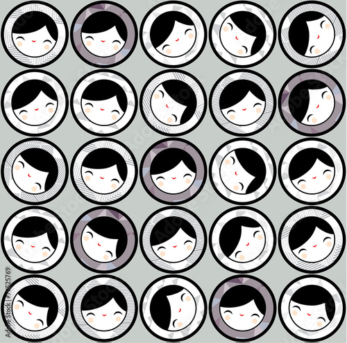 Vector seamless background with babushka matryoshka dolls