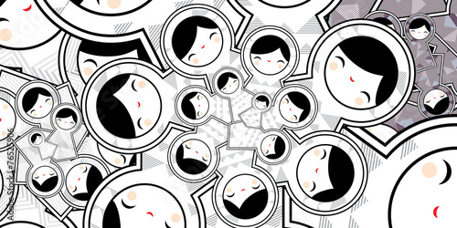 Vector background with babushka matryoshka dolls