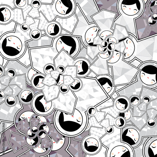 Vector background with babushka matryoshka dolls