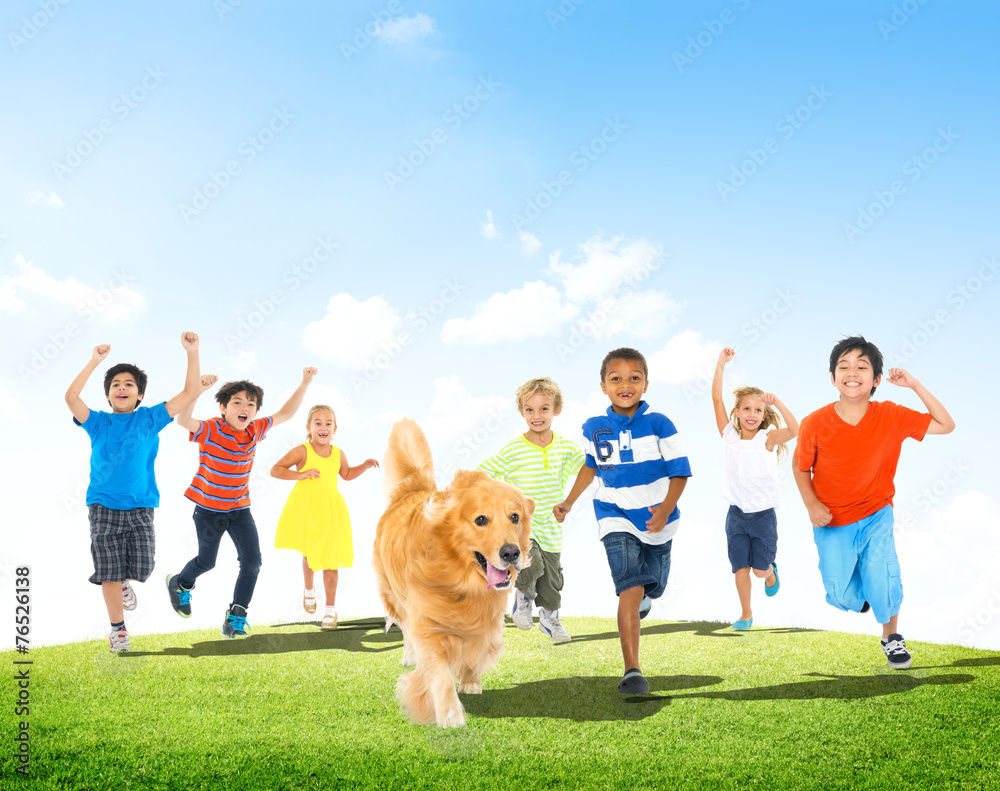 Elementary Children Kids Fun Summer Pet Dog Concept