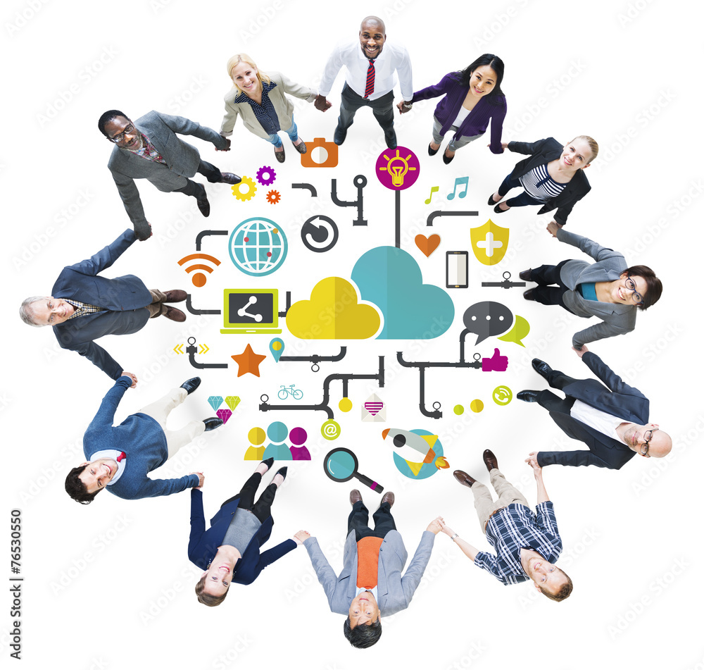 Fototapeta premium Social Media Social Networking Connection Data Storage Concept