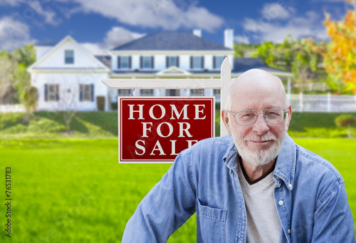 Senior Adult Man in Front o...