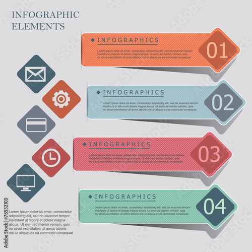 Modern origami style infographic banners