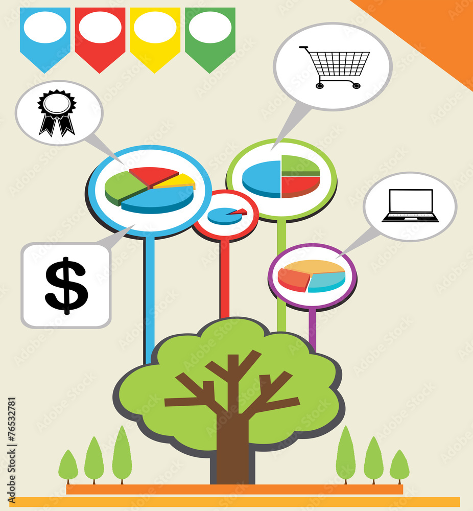 Fototapeta premium An infographics showing a tree