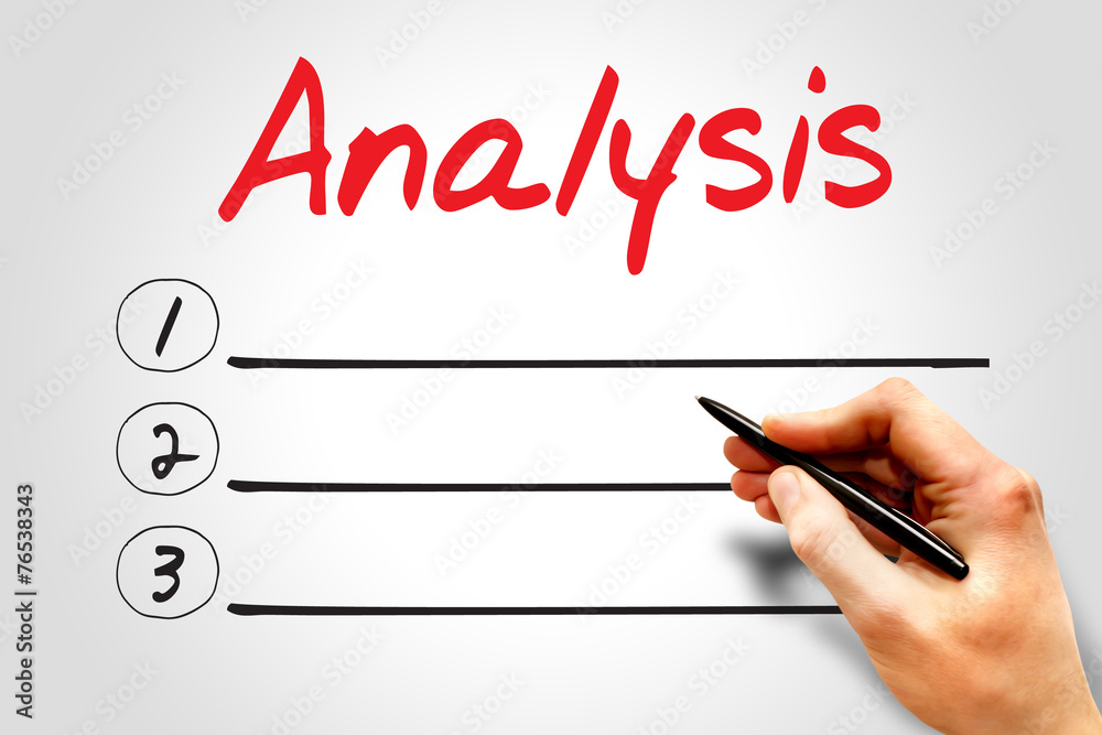 ANALYSIS blank list, business concept ANALYSIS blank list, business concept