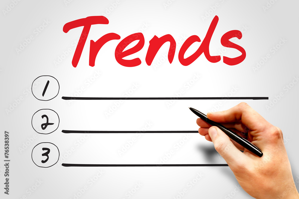 TRENDS blank list, business concept TRENDS blank list, business concept