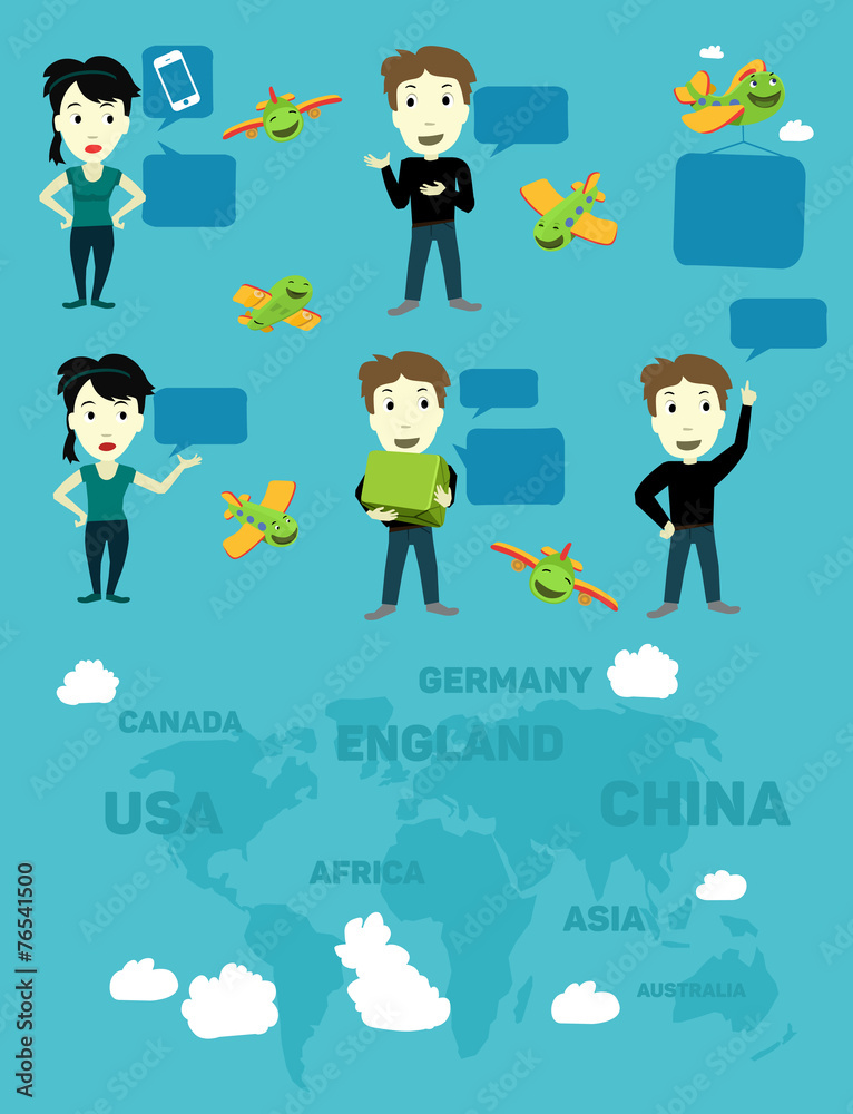Airplane girl guy character questions, blank for banner Airplane girl guy character questions, blank for banner