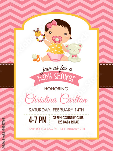 Baby Shower Girl Invitation