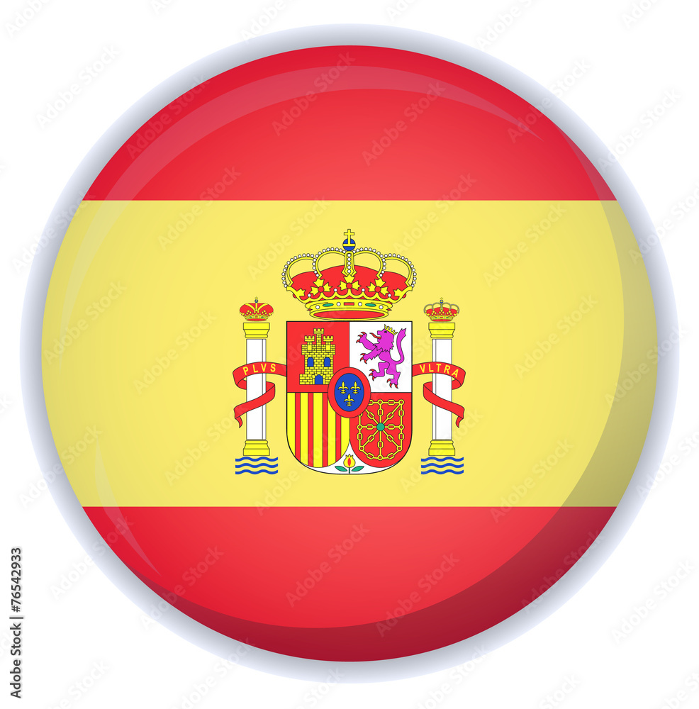 Obraz premium Spain flag button image