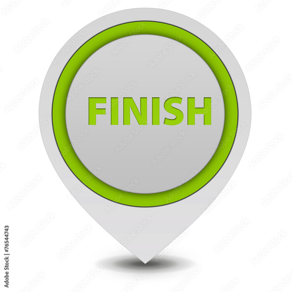 Finish pointer icon on white background