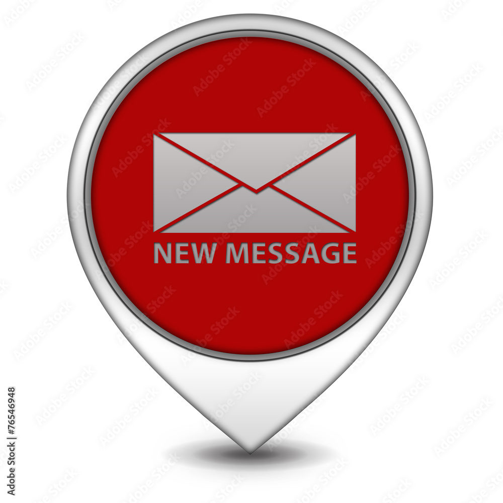 new message pointer icon on white background new message pointer icon on white background