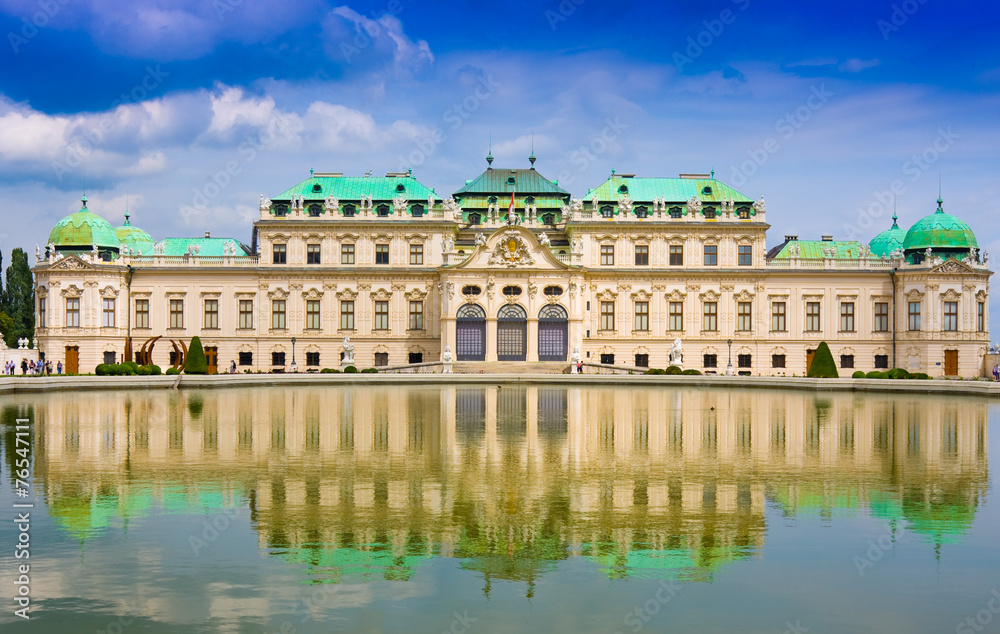 Belvedere Palace in cloudy day. Vienna, Austria