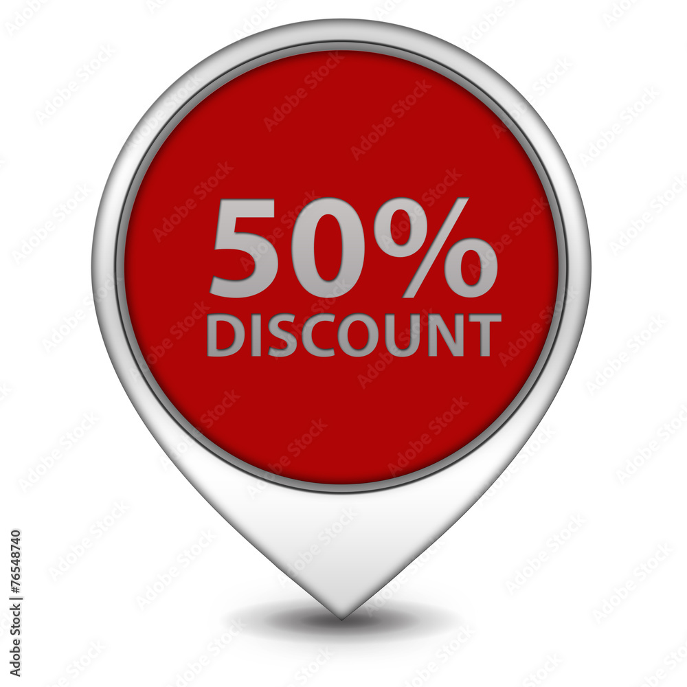 Discount 50 pointer icon on white background Discount 50 pointer icon on white background
