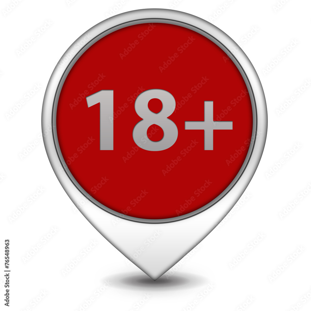 18+ pointer icon on white background 18+ pointer icon on white background