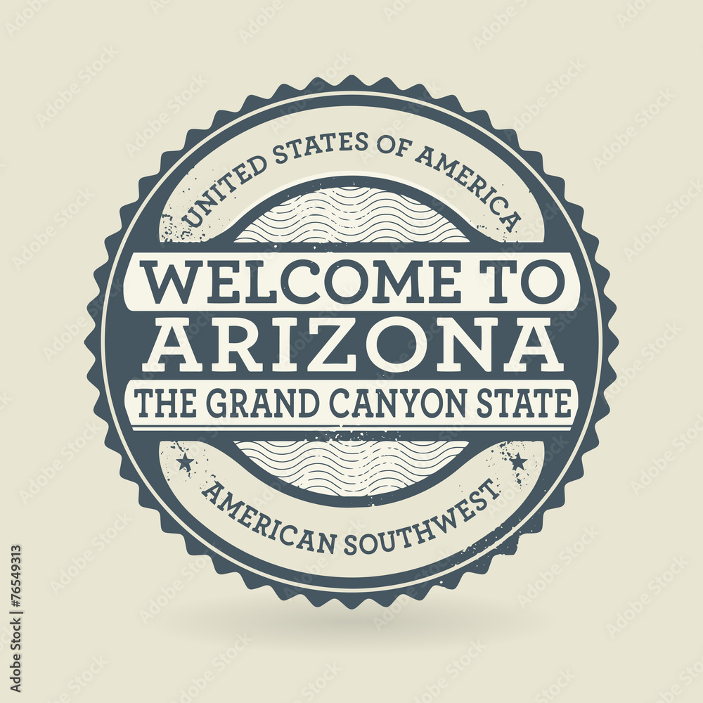 Grunge rubber stamp with text Welcome to Arizona, USA Grunge rubber stamp with text Welcome to Arizona, USA