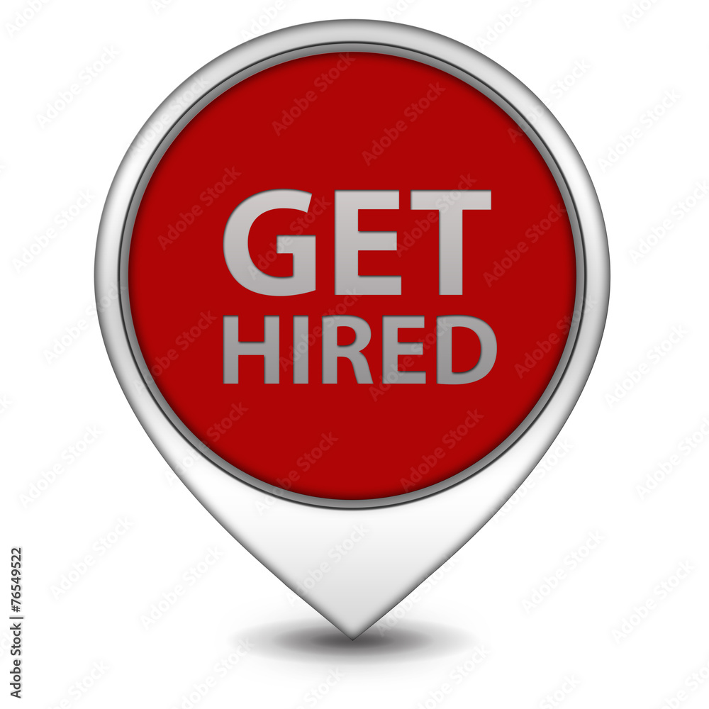 Get hired pointer icon on white background Get hired pointer icon on white background