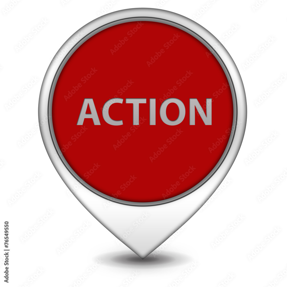 Action pointer icon on white background Action pointer icon on white background