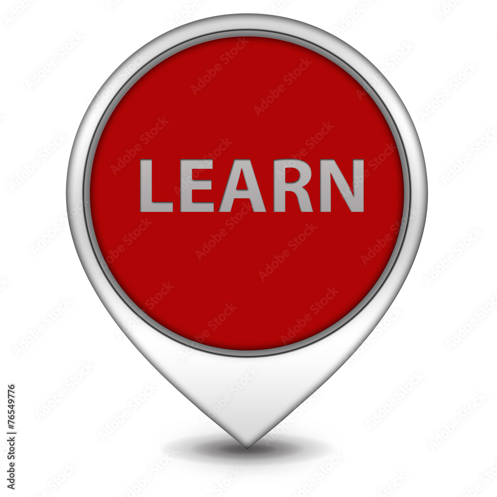 Learn pointer icon on white background Learn pointer icon on white background