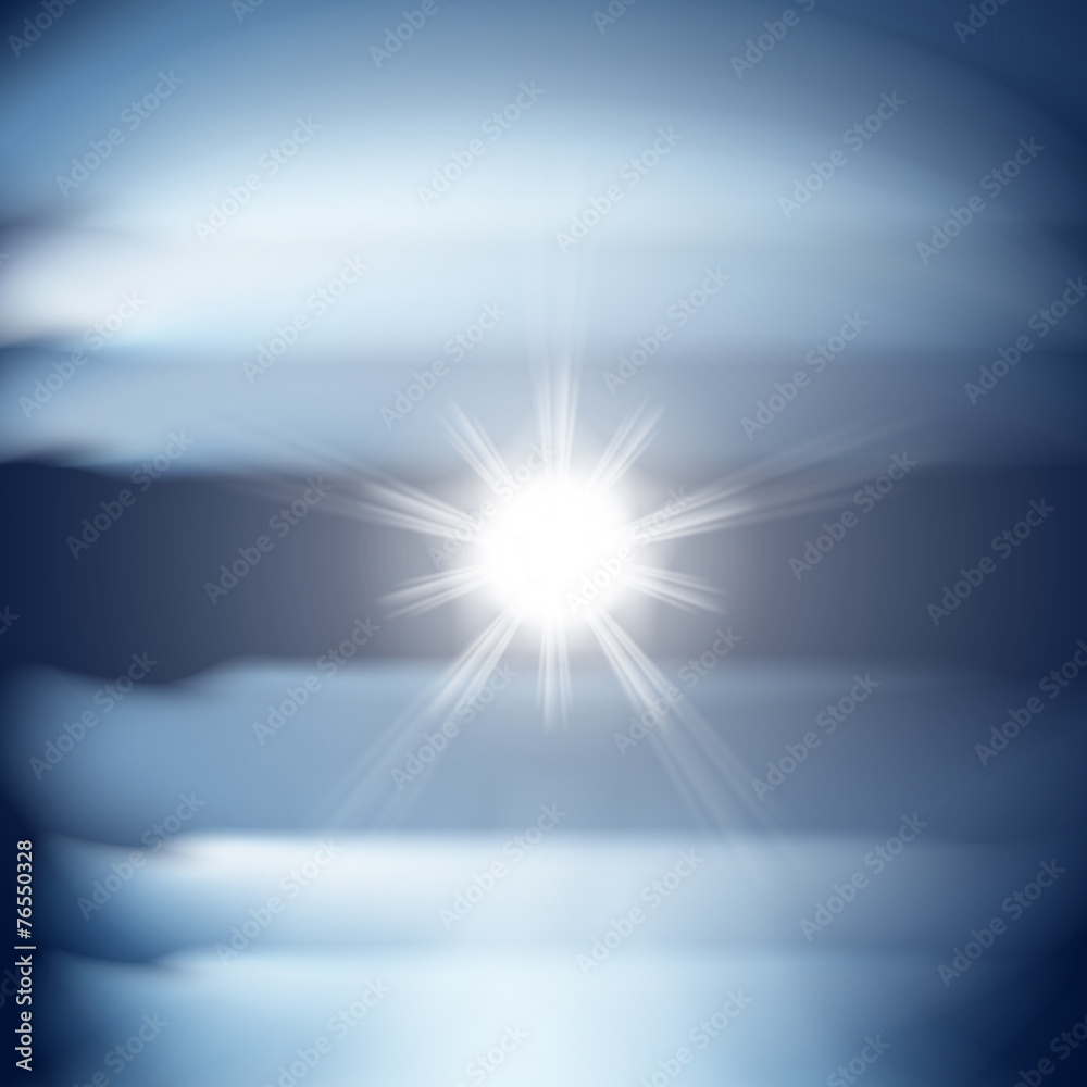 Obraz premium Abstract blue background with sun