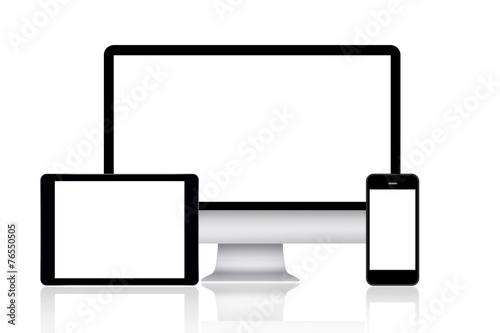 Computer monitor, tablet and smartphone